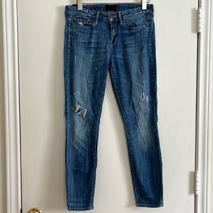 Vince Skinny Distressed Low Rise Lightweight Jeans, 28